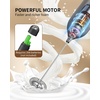 image:imageCIRCLE JOY Rechargeable 2Speed Handheld Milk Frother with Stand Dual Spring Whisk Electric Foamer Portable amp Detachable Coffee Frother Wand Drink Mixer for Lattes Macchiato Hot Chocolate SilverStand Black 1