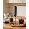 image:imageCIRCLE JOY Rechargeable 2Speed Handheld Milk Frother with Stand Dual Spring Whisk Electric Foamer Portable amp Detachable Coffee Frother Wand Drink Mixer for Lattes Macchiato Hot Chocolate SilverStand  Storage Cover Black