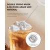 image:imageCIRCLE JOY Rechargeable 2Speed Handheld Milk Frother with Stand Dual Spring Whisk Electric Foamer Portable amp Detachable Coffee Frother Wand Drink Mixer for Lattes Macchiato Hot Chocolate SilverStorage CoverBeige
