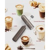 image:imageCIRCLE JOY Rechargeable 2Speed Handheld Milk Frother with Stand Dual Spring Whisk Electric Foamer Portable amp Detachable Coffee Frother Wand Drink Mixer for Lattes Macchiato Hot Chocolate SilverStorage CoverBrown