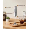 image:imageCIRCLE JOY Rechargeable 2Speed Handheld Milk Frother with Stand Dual Spring Whisk Electric Foamer Portable amp Detachable Coffee Frother Wand Drink Mixer for Lattes Macchiato Hot Chocolate SilverStand  Storage Cover Silver
