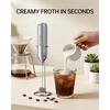 image:imageCIRCLE JOY Rechargeable 2Speed Handheld Milk Frother with Stand Dual Spring Whisk Electric Foamer Portable amp Detachable Coffee Frother Wand Drink Mixer for Lattes Macchiato Hot Chocolate SilverStand Silver