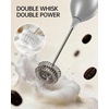 image:imageCIRCLE JOY Rechargeable 2Speed Handheld Milk Frother with Stand Dual Spring Whisk Electric Foamer Portable amp Detachable Coffee Frother Wand Drink Mixer for Lattes Macchiato Hot Chocolate SilverStand Silver