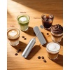 image:imageCIRCLE JOY Rechargeable 2Speed Handheld Milk Frother with Stand Dual Spring Whisk Electric Foamer Portable amp Detachable Coffee Frother Wand Drink Mixer for Lattes Macchiato Hot Chocolate SilverStorage Cover Silver