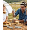 image:imageCIRCLE JOY Rechargeable 2Speed Handheld Milk Frother with Stand Dual Spring Whisk Electric Foamer Portable amp Detachable Coffee Frother Wand Drink Mixer for Lattes Macchiato Hot Chocolate SilverPStorage Cover Silver