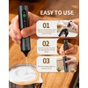 image:imageCIRCLE JOY Rechargeable Handheld Milk Frother Wand with 3 Variable Speeds 3 Whisks and Storage Box Electric Drink Mixer for Latte Cappuccino Hot Chocolate Eggs and Protein Powder SilverRechargeable with Storage Box  Black