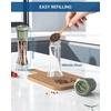 image:imageCIRCLE JOY Premium Manual Salt and Pepper Grinder Set Refillable Salt and Pepper Shakers with Ceramic Blades Adjustable Coarseness and BPAfree 180ml Glass Container Tall BlackTall Set  Green