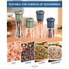 image:imageCIRCLE JOY Premium Manual Salt and Pepper Grinder Set Refillable Salt and Pepper Shakers with Ceramic Blades Adjustable Coarseness and BPAfree 180ml Glass Container Tall BlackShort Set  Blue