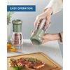 image:imageCIRCLE JOY Premium Manual Salt and Pepper Grinder Set Refillable Salt and Pepper Shakers with Ceramic Blades Adjustable Coarseness and BPAfree 180ml Glass Container Tall BlackShort Set  Green