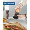 image:imageCIRCLE JOY Premium Manual Salt and Pepper Grinder Set Refillable Salt and Pepper Shakers with Ceramic Blades Adjustable Coarseness and BPAfree 180ml Glass Container Tall BlackTall Set  Black White