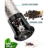 image:imageCIRCLE JOY Premium Manual Salt and Pepper Grinder Set Refillable Salt and Pepper Shakers with Ceramic Blades Adjustable Coarseness and BPAfree 180ml Glass Container Tall BlackTall Set  Black
