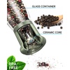 image:imageCIRCLE JOY Premium Manual Salt and Pepper Grinder Set Refillable Salt and Pepper Shakers with Ceramic Blades Adjustable Coarseness and BPAfree 180ml Glass Container Tall BlackShort Set  Green