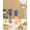 image:imageCIRCLE JOY Premium Manual Salt and Pepper Grinder Set Refillable Salt and Pepper Shakers with Ceramic Blades Adjustable Coarseness and BPAfree 180ml Glass Container Tall BlackTall Set  Blue
