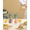 image:imageCIRCLE JOY Premium Manual Salt and Pepper Grinder Set Refillable Salt and Pepper Shakers with Ceramic Blades Adjustable Coarseness and BPAfree 180ml Glass Container Tall BlackShort Set  Green