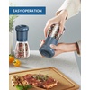 image:imageCIRCLE JOY Premium Manual Salt and Pepper Grinder Set Refillable Salt and Pepper Shakers with Ceramic Blades Adjustable Coarseness and BPAfree 180ml Glass Container Tall BlackShort Set  Blue