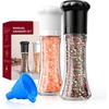 image:imageCIRCLE JOY Premium Manual Salt and Pepper Grinder Set Refillable Salt and Pepper Shakers with Ceramic Blades Adjustable Coarseness and BPAfree 180ml Glass Container Tall BlackTall Set  Black White